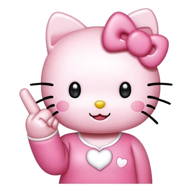 hello kitty along a middle finger sticker