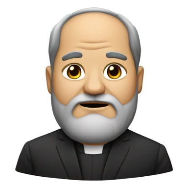 Middle-aged fat man with bushy beard as a pastor sticker