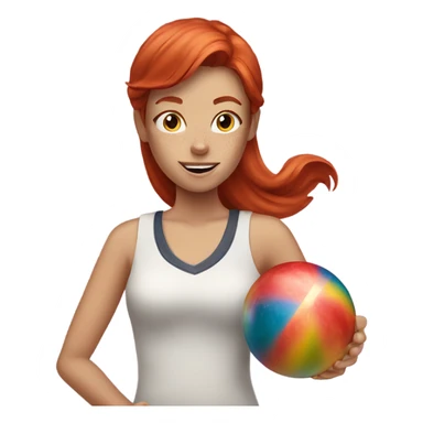 red haired girl with freckles bowling sticker