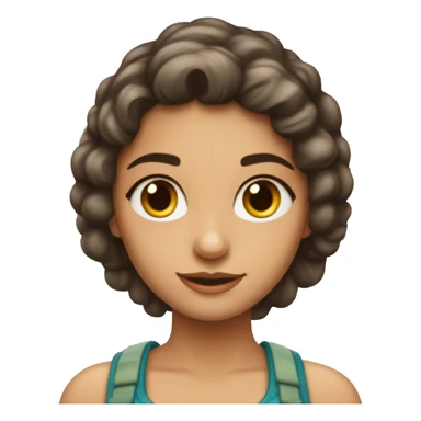 menina morena cabelos cacheados longos olhos castanhos sticker