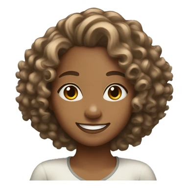 Light brown skin girl with Curly hair with nice smile sticker