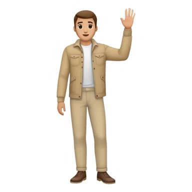 man  in casual clothes and trousers, one hand raised sticker