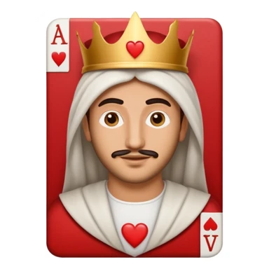 white arab guy on king of hearts card, emoji style sticker