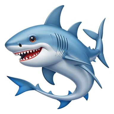 Tiburón gris con zapatos azules sticker