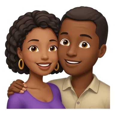 homme noire qui parle à l'oreille de la femme noire sticker