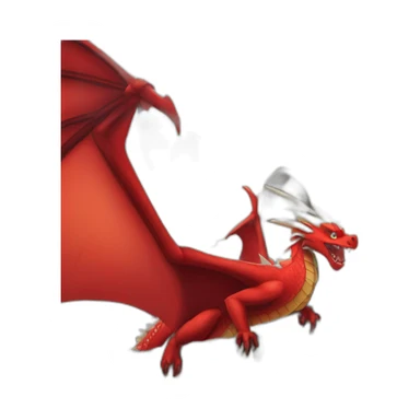Red Dragon in castle tower sticker
