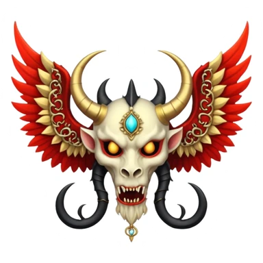 holy emblem with black wings with horn demon sticker