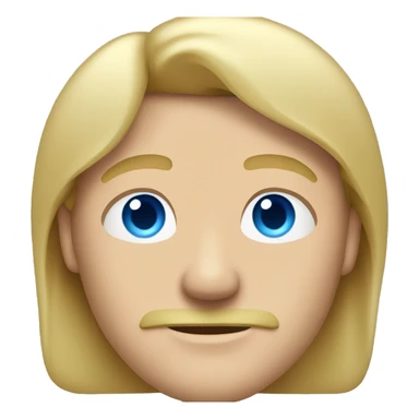 guy with huge blond mullet and o'clock shadow blue eyes  sticker