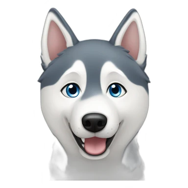 Happy White husky blue eyes short hairs sticker
