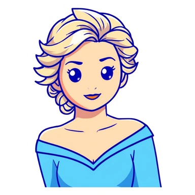Elsa ice queen from Frozen with blue dress, chest up portrait sticker