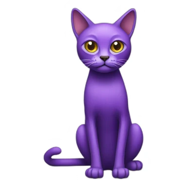 skinny scary purple cat body sticker