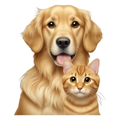 Golden retriever and tabby cat sticker