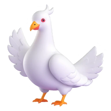 white pigeon wearing Flash costume sticker