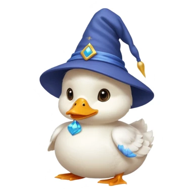 white baby duck with wizard hat
 sticker