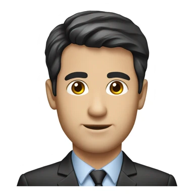  a man in finance with black french crop hair style, caucassian man sticker