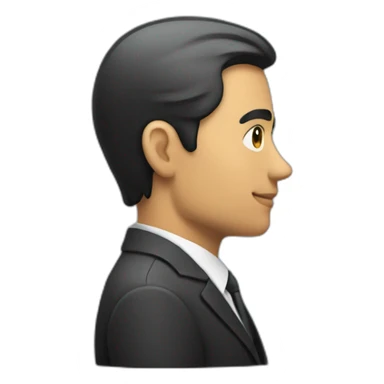 man in suit looking to the right (side view) sticker