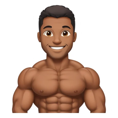 black bodybuilder happy sticker