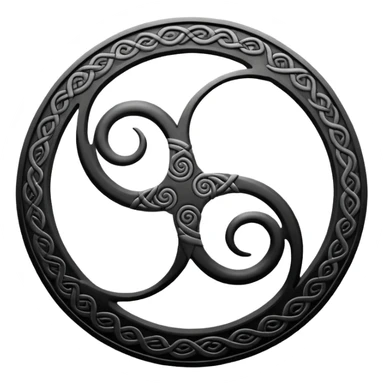 Celtic Triskelion black and white symbol sticker