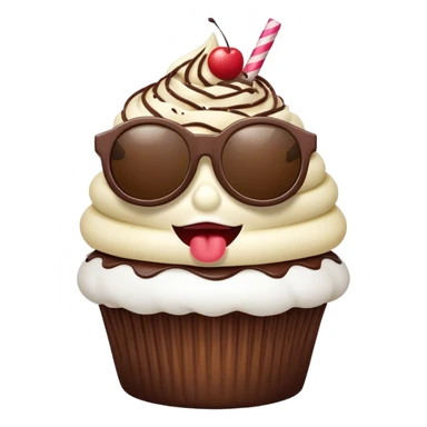 Cupcake wearing sunglasses, cursing sticker