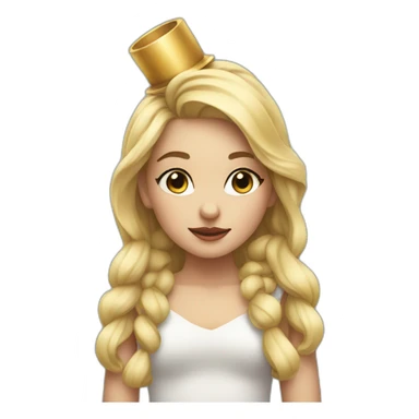 A beautiful girl with blonde hair with a festive pipe in her mouth sticker