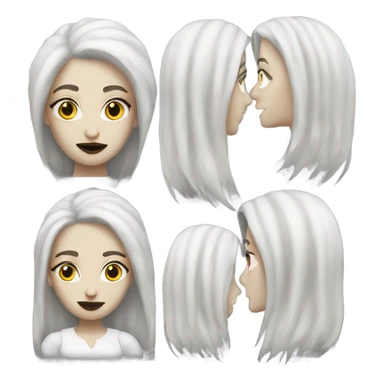 White skin white hair gothic woman sticker