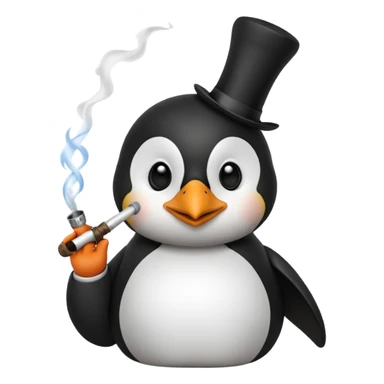 Un pingouin qui fume la pipe sticker