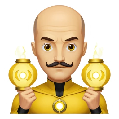 dc sinestro yellow lantern with mustache and balding head sticker