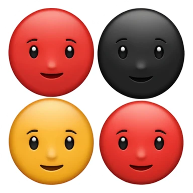 circle emoji, left half red, right half black sticker
