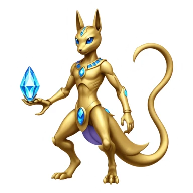 Colorful Shiny Futuristic Mewtwo-Anubis full body sticker