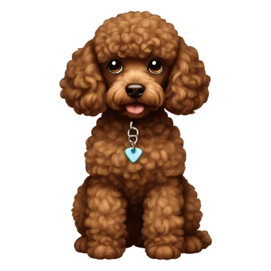 brown mini poodle sticker