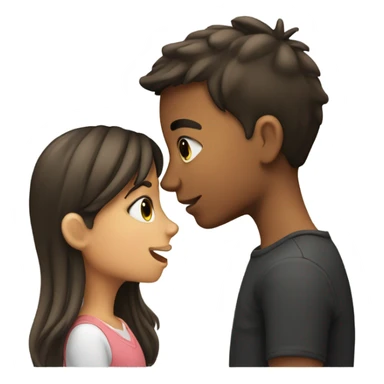 Girl kissing boy sticker