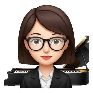 Brunette  and glassespianists sticker