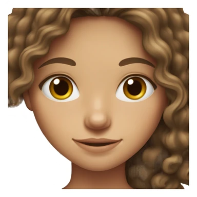 brunette girl with freckles, brown eyes, wavy hair, caucasian  sticker