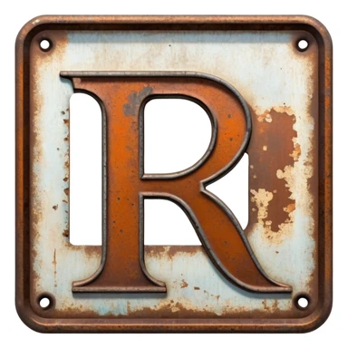 Sign with "E and R" letter sticker