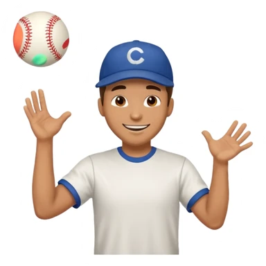 man energetically throwing a ball to the left sticker