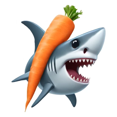 Shark eating a carrot sticker