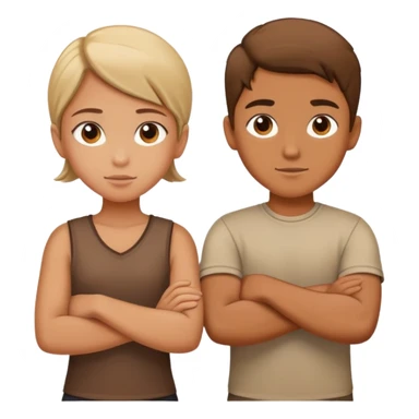 A boy and a girl crossed their arms sticker