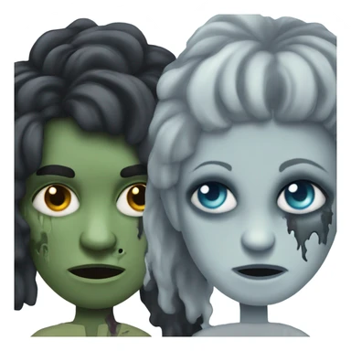 a zombie boy with curl black hair  sticker