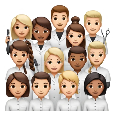 professional salon team with different hairstylists sticker