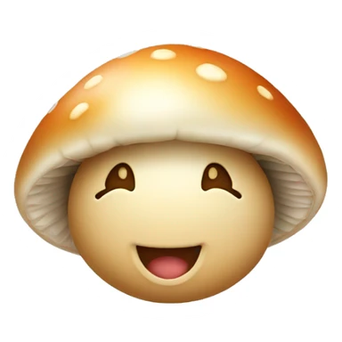 happy round Mushroom Face rolling sticker
