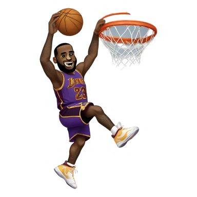 lebron james dunking  sticker