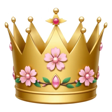 create a crown with japanese symbols and sakura leaf sticker