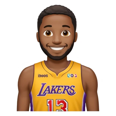 Black man on the lakers  sticker