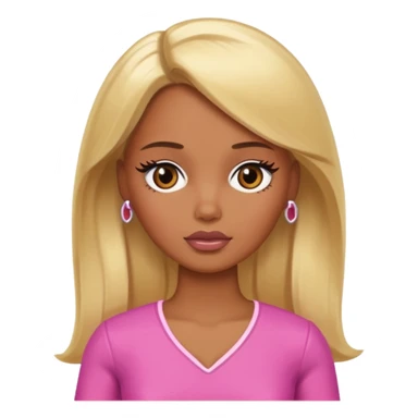 Sad brown skin blonde barbie  sticker