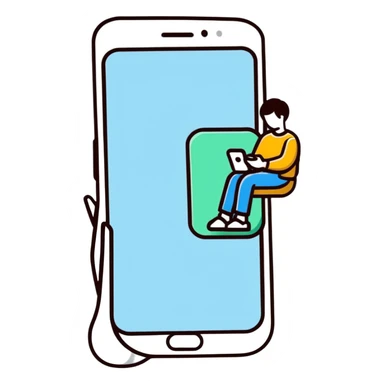person texting on a smartphone sticker