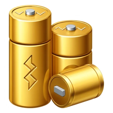 a battery icon, containing vertically stacked coins sticker