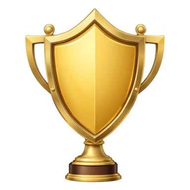 Gold shield with trophy sticker