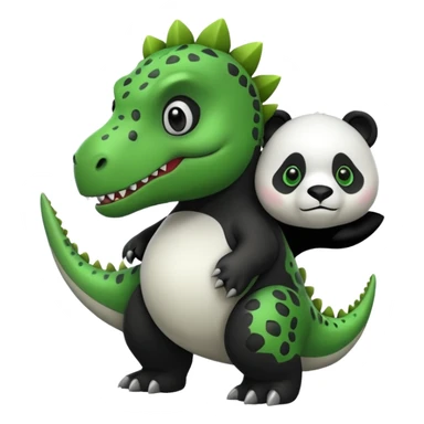dinosaur holding a panda sticker