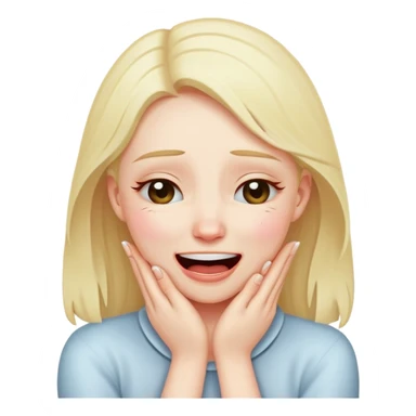 Girl with her hands around her neck crying laughing sticker