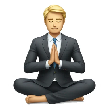 businessman meditating hands clasped sticker